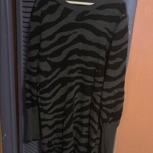 Zebra Print Sweater Dress